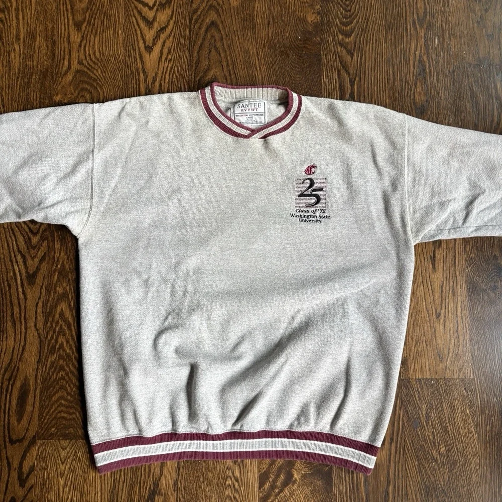 Vtg 90s WSU Washington State University Sweatshirt L Class Of 1972 Santee HVYWT